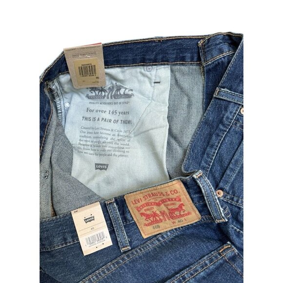 Levi's 469 Sz 40 Shorts Mens Loose Blue Denim 100% Cotton 12” Inseam New NWT - Picture 7 of 11